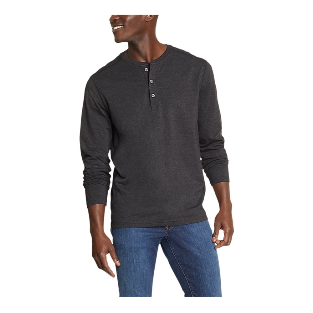 Eddie Bauer waffle thermal Henley long sleeve
